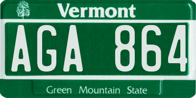 VT license plate AGA864