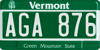 VT license plate AGA876