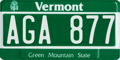 VT license plate AGA877
