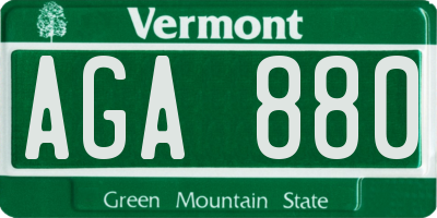 VT license plate AGA880