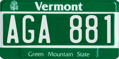 VT license plate AGA881