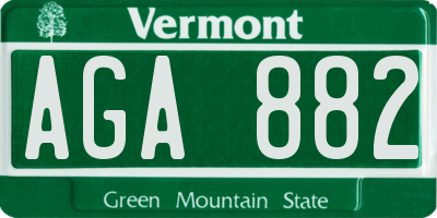 VT license plate AGA882