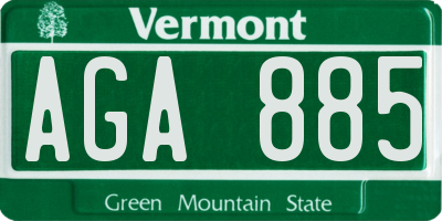 VT license plate AGA885