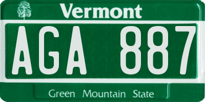 VT license plate AGA887