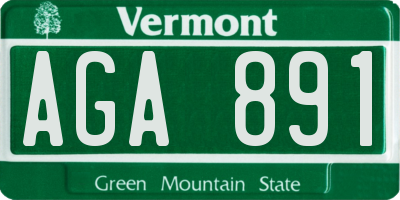 VT license plate AGA891