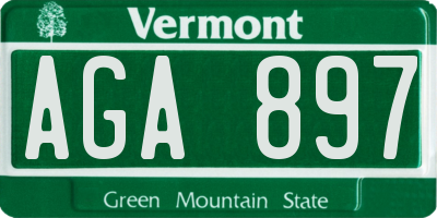 VT license plate AGA897