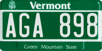 VT license plate AGA898