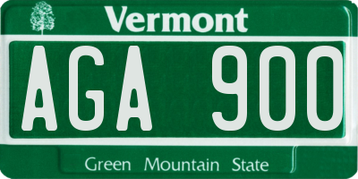 VT license plate AGA900