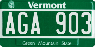VT license plate AGA903