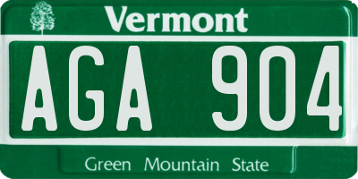 VT license plate AGA904