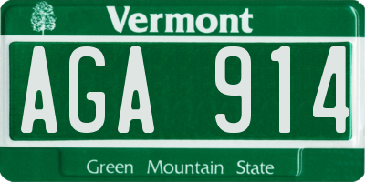 VT license plate AGA914