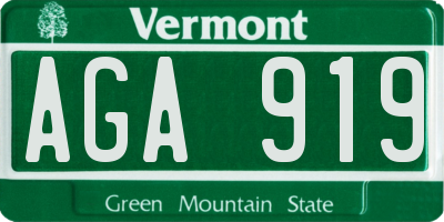 VT license plate AGA919