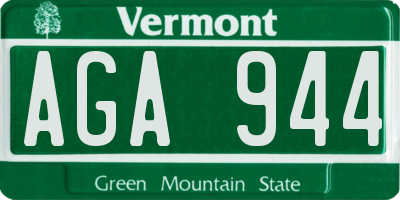 VT license plate AGA944