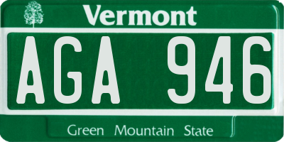 VT license plate AGA946