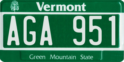 VT license plate AGA951
