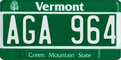 VT license plate AGA964