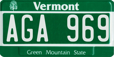 VT license plate AGA969