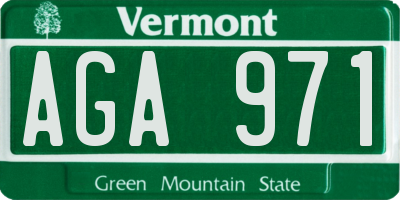VT license plate AGA971