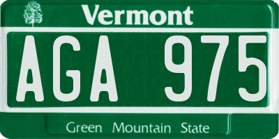 VT license plate AGA975
