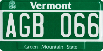 VT license plate AGB066