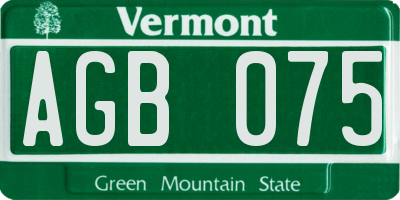 VT license plate AGB075