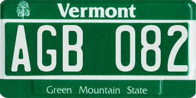 VT license plate AGB082