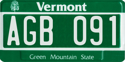 VT license plate AGB091