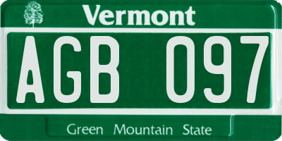 VT license plate AGB097