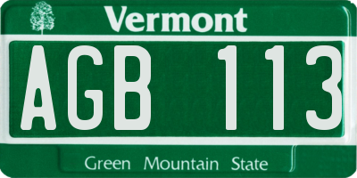 VT license plate AGB113