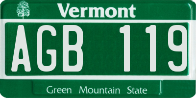 VT license plate AGB119