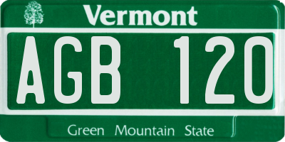 VT license plate AGB120