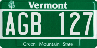 VT license plate AGB127