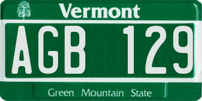 VT license plate AGB129