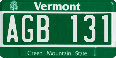 VT license plate AGB131