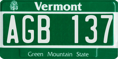 VT license plate AGB137