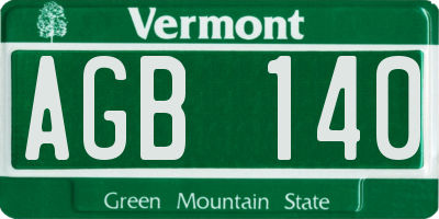 VT license plate AGB140