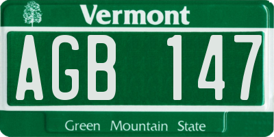 VT license plate AGB147