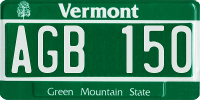 VT license plate AGB150