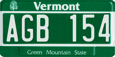 VT license plate AGB154