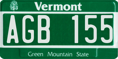 VT license plate AGB155