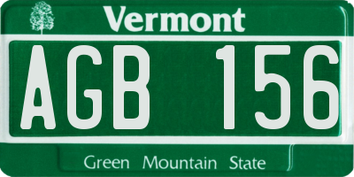 VT license plate AGB156