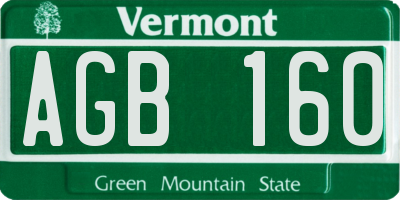VT license plate AGB160