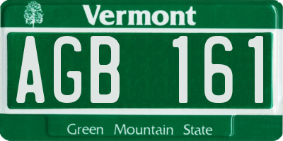 VT license plate AGB161