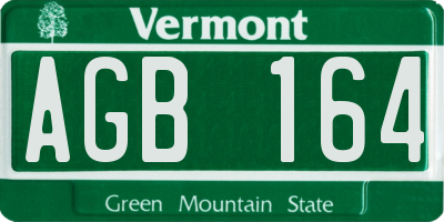 VT license plate AGB164