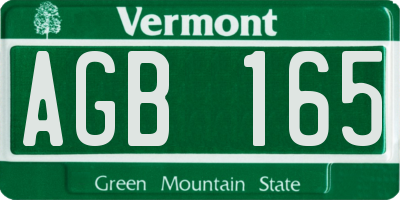 VT license plate AGB165