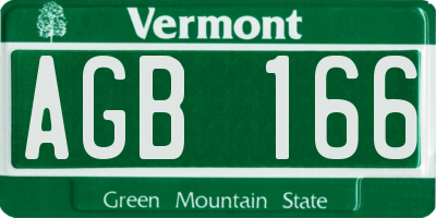 VT license plate AGB166