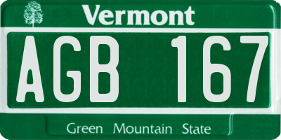 VT license plate AGB167