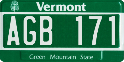 VT license plate AGB171