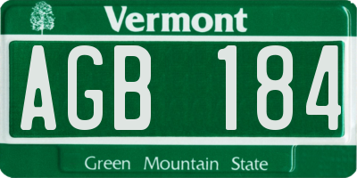VT license plate AGB184