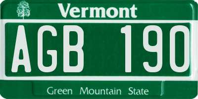 VT license plate AGB190